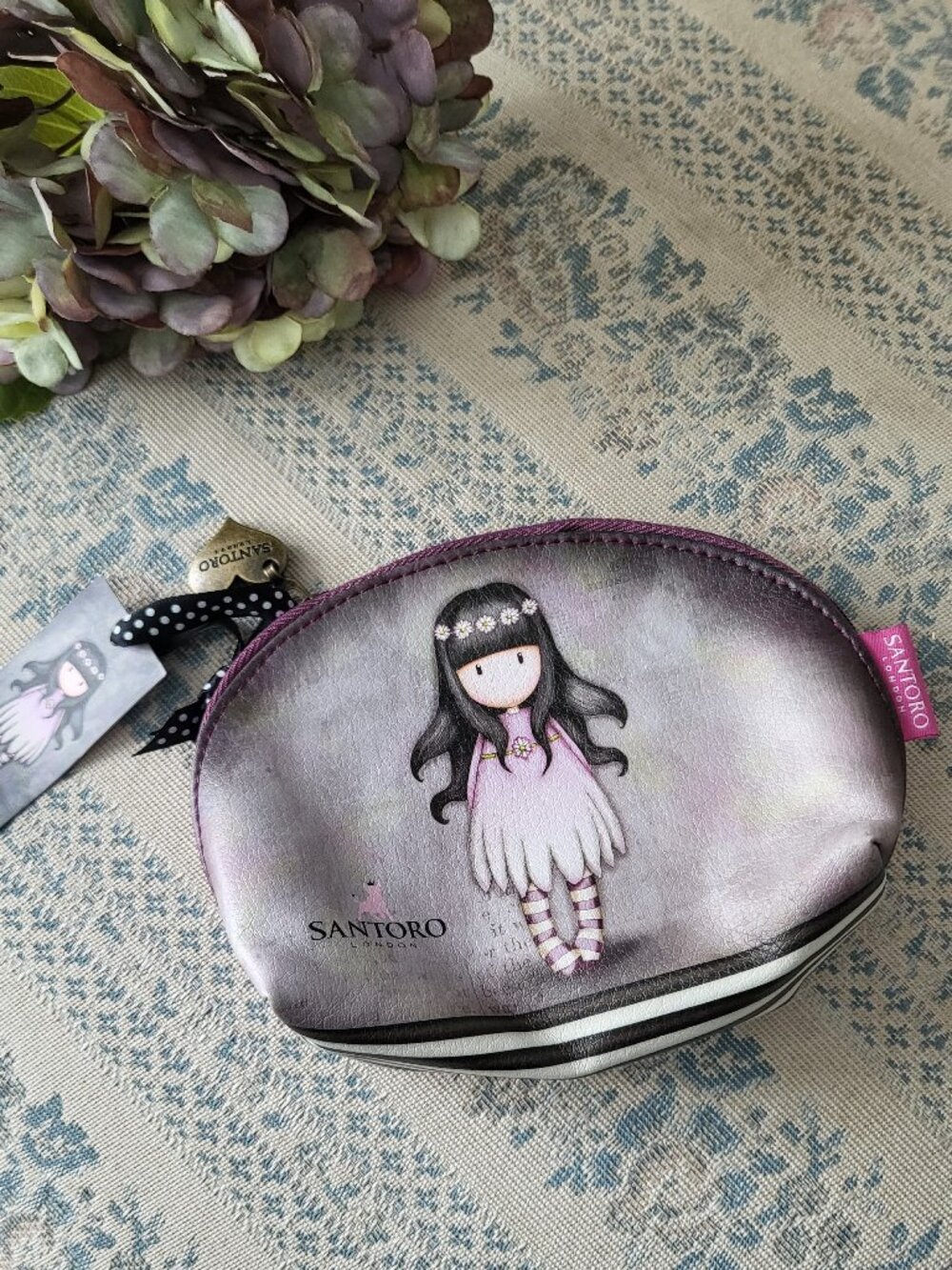 Santoro London Gorjuss Small Cosmetic Makeup Bag Pouch Purple NWT